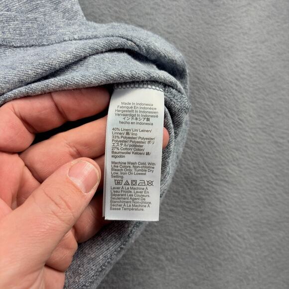 J. Crew Linen Cotton Blend T-Shirt Men's XL Heather Gray Short Sleeve Breathable - Picture 4 of 8